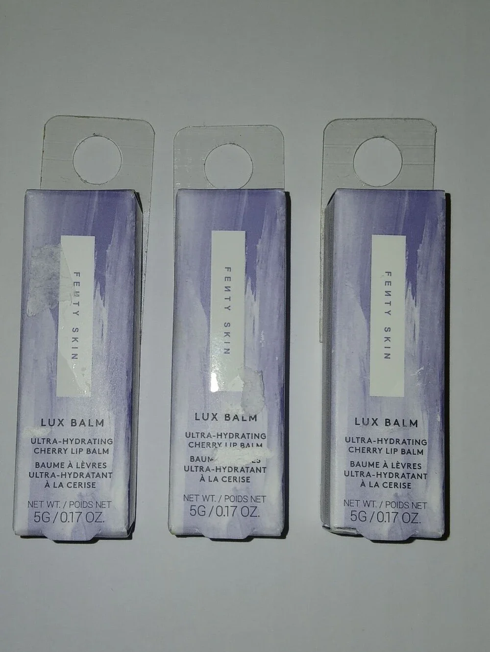 3 Tubes In Boxes! Fenty Lux Lip Balm Ultra Hydrating Barbados Cherry, Unisex